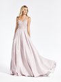 Val Stefani 3956RC sweetheart with straps full A-line formal gown with pockets in shimmery pink metallic Mikado Val Stefani 3956RC sweetheart with straps full A-line formal gown with pockets in shimmery pink metallic Mikado