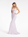 Val Stefani 3961RD lavender scoop neck with illusion inset at front bodice mermaid in re-embroidered lace fabric with beading Val Stefani 3961RD lavender scoop neck with illusion inset at front bodice mermaid in re-embroidered lace fabric with beading