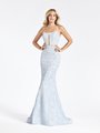 Val Stefani 3961RD re-embroidered lace fabric with beading sleeveless scoop neck mermaid gown in ice blue with beaded belt Val Stefani 3961RD re-embroidered lace fabric with beading sleeveless scoop neck mermaid gown in ice blue with beaded belt