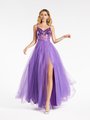Val Stefani 3968RB purple wrap skirt A-line gown in sparkle tulle with unlined V-neck cut glass embellishment bodice Val Stefani 3968RB purple wrap skirt A-line gown in sparkle tulle with unlined V-neck cut glass embellishment bodice