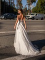 Open Illusion Back A-line Wedding Dress with Thin Straps and Sparkle Tulle Sweep Train Simply Val Stefani Ashlyn S2162 Open Illusion Back A-line Wedding Dress with Thin Straps and Sparkle Tulle Sweep Train Simply Val Stefani Ashlyn S2162