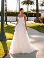 Soft Lace A-line Bridal Dress with Scoop Neckline and Thin Spaghetti Straps Simply Val Stefani Boheme S2163