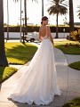 Garden Lace Scoop Back A-line Wedding Dress with Short Sweep Train and Straps Simply Val Stefani Boheme S2163