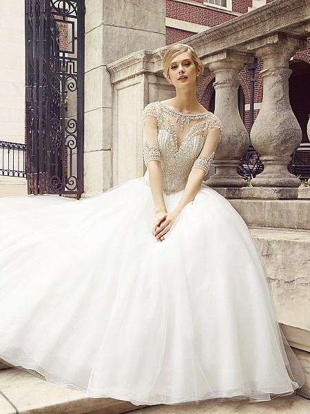 Val Stefani ZINNIA victorian bridal ball gown with beaded 3/4 sleeves Val Stefani ZINNIA victorian bridal ball gown with beaded 3/4 sleeves