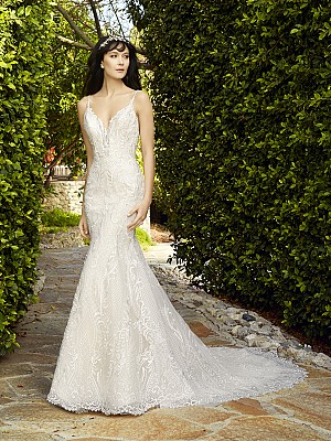 Val Stefani GARLAND style D8133 timeless head-to-toe re-embroidered lace V-neck bridal gown Val Stefani GARLAND style D8133 timeless head-to-toe re-embroidered lace V-neck bridal gown