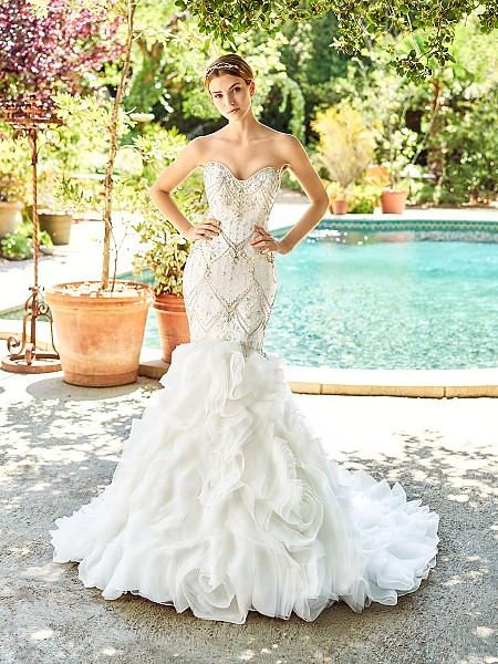 Val Stefani COPELAND style D8142 showstopping organza mermaid dress with 3D layer skirt Val Stefani COPELAND style D8142 showstopping organza mermaid dress with 3D layer skirt