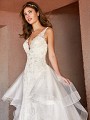 Val Stefani ARIETTA eye-catching deep V-neck beaded mermaid gown with tulle detachable train Val Stefani ARIETTA eye-catching deep V-neck beaded mermaid gown with tulle detachable train