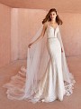 ValStefani CELESTA Swarovski crystals beaded lace fabric mermaid bridal gown with detachable cape ValStefani CELESTA Swarovski crystals beaded lace fabric mermaid bridal gown with detachable cape