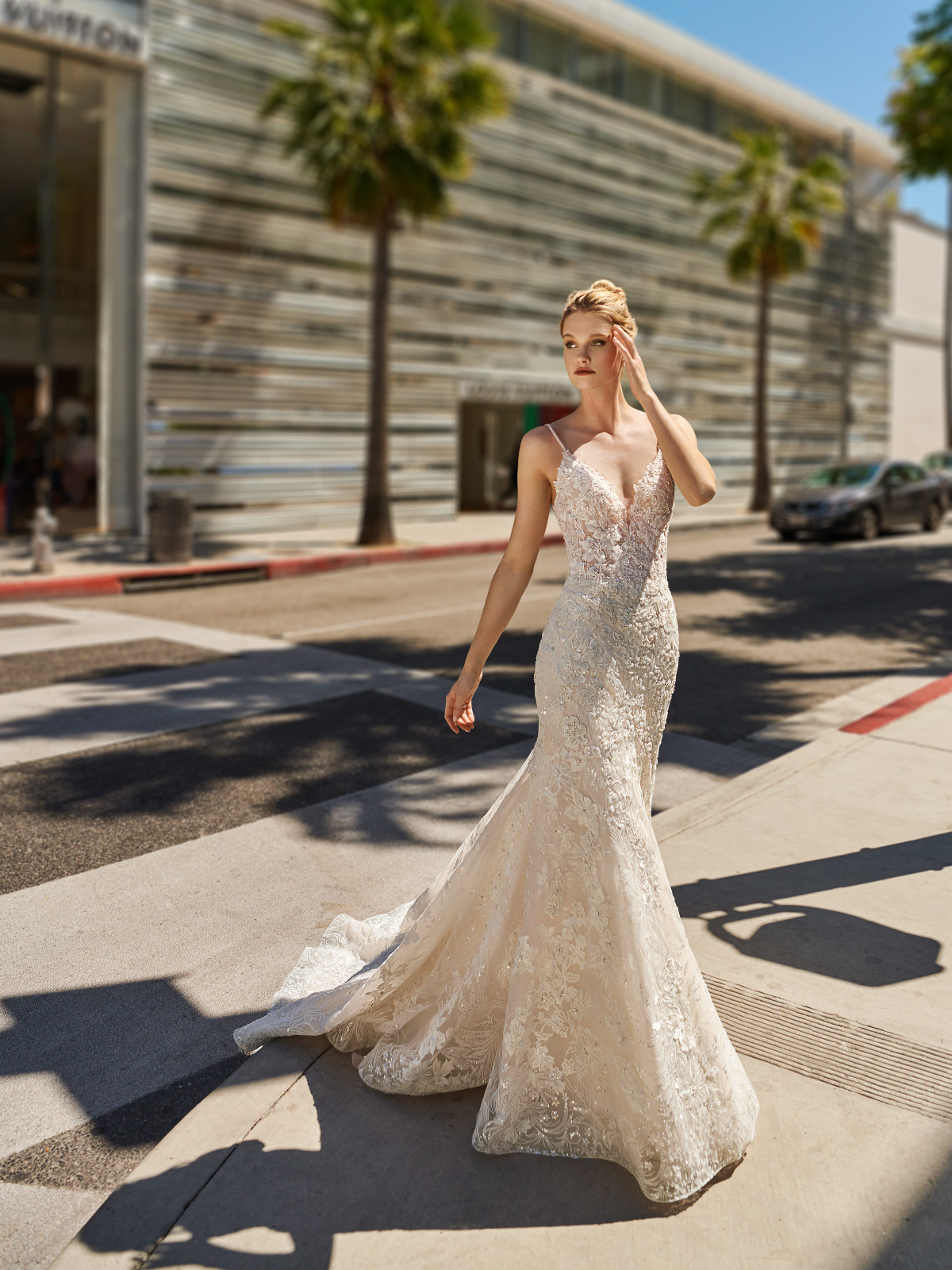A Starry Shimmer Sparkly Wedding Dress Val Stefani Style