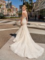 Val Stefani NOVA sexy scoop back mermaid bridal gown with shimmery net train 