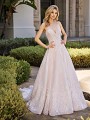 Val Stefani CARINA shimmer net A-line bridal dress with deep v-neck and crystal beading Val Stefani CARINA shimmer net A-line bridal dress with deep v-neck and crystal beading