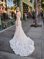 Val Stefani VIRGO glitter tulle wedding dress with lace illusion train and open back