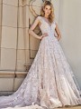 ValStefani ORION lace cap sleeve bridal gown with illusion neckline and shimmer tulle skirt 