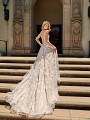 ValStefani ORION shimmer tulle semi-cathedral wedding train with illusion bateau back ValStefani ORION shimmer tulle semi-cathedral wedding train with illusion bateau back