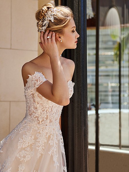 ValStefani PEGASUS brushed shimmer tulle ball gown with lace swag sleeves ValStefani PEGASUS brushed shimmer tulle ball gown with lace swag sleeves
