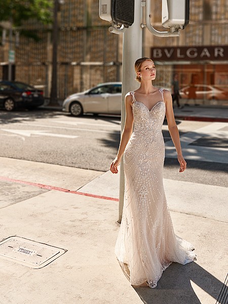 Val Stefani URSA sequin mermaid bridal gown with sweetheart neckline Val Stefani URSA sequin mermaid bridal gown with sweetheart neckline