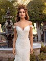 Glamorous Lace and Beaded Bodice with Swag Sleeves and Sequin Sparkles Val Stefani Alina D8241 Glamorous Lace and Beaded Bodice with Swag Sleeves and Sequin Sparkles Val Stefani Alina D8241