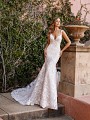 Romantic Sparkle Tulle and Floral Lace Mermaid Wedding Dress with Sweetheart Neckline and Lace Straps Val Stefani Fynn D8243 Romantic Sparkle Tulle and Floral Lace Mermaid Wedding Dress with Sweetheart Neckline and Lace Straps Val Stefani Fynn D8243