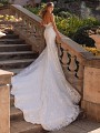 Sparkle Tulle Open Illusion Back Mermaid Bridal Gown with Cathedral Statement Train Val Stefani Lux D8245 Sparkle Tulle Open Illusion Back Mermaid Bridal Gown with Cathedral Statement Train Val Stefani Lux D8245