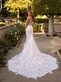 Lace Mermaid Bridal Gown with Illusion Scoop Back and Long Scallop Cathedral Train Val Stefani Revel D8248