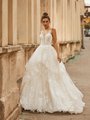 Val Stefani ROMA Angelic Starry Shimmer Net Full A-Line Gown with Cascading Skirt with Horsehair Trim and Dainty Hem Lace Val Stefani ROMA Angelic Starry Shimmer Net Full A-Line Gown with Cascading Skirt with Horsehair Trim and Dainty Hem Lace