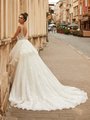 Val Stefani ROMA Deep illusion V-Back Gown with Crystal Buttons and Tiered Chapel Train with Sparkly Floral Lace Appliques Val Stefani ROMA Deep illusion V-Back Gown with Crystal Buttons and Tiered Chapel Train with Sparkly Floral Lace Appliques