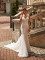 Val Stefani LISBON Sparkle Tulle Mermaid Gown with Deep Beaded V-Neck with Illusion Inset and Re-Embroidered Lace Appliques