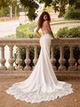 ValStefani LETIZIA Low Beaded Trim Scoop Back with Illusion Keyhole and Cathedral Train