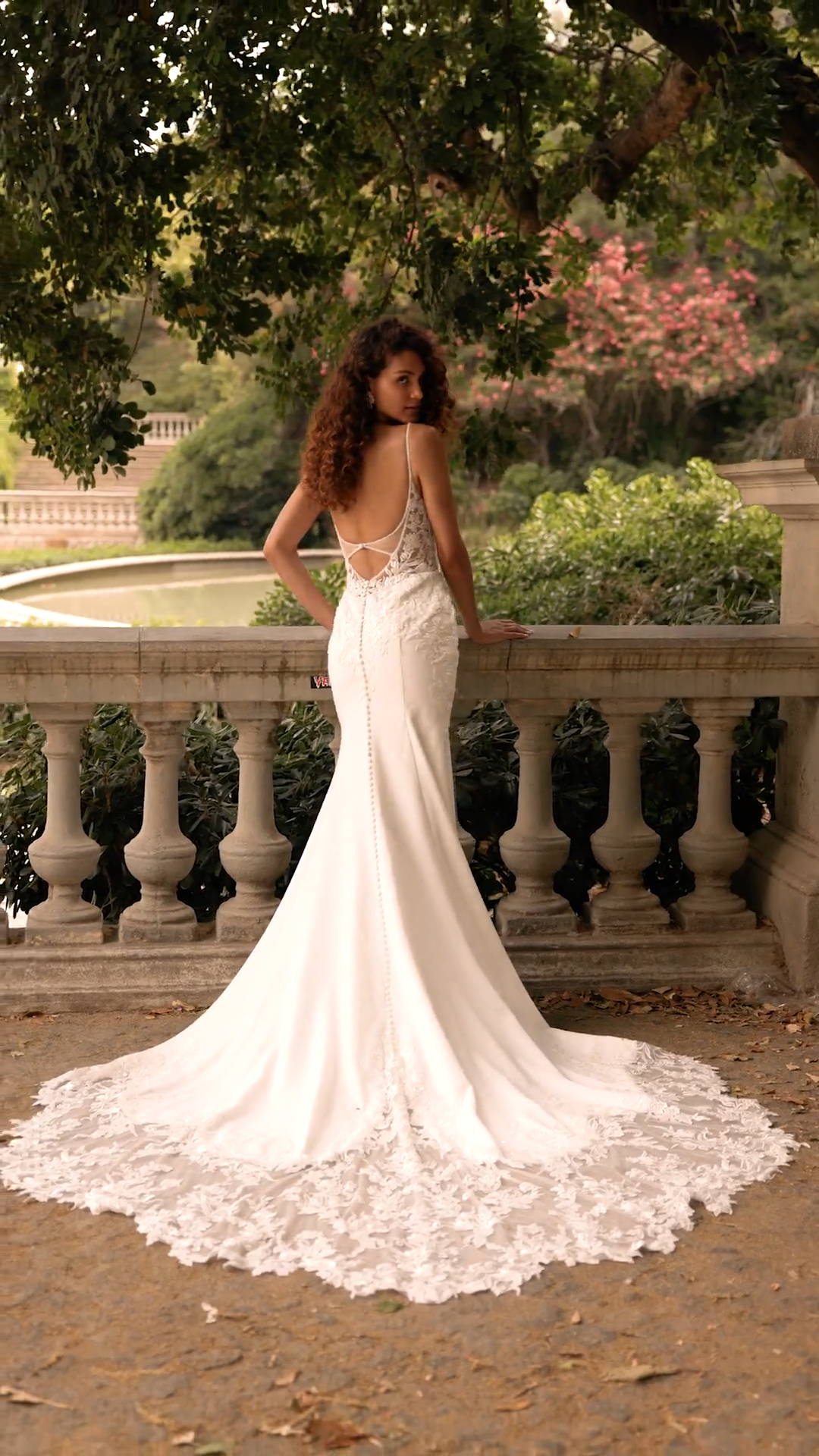 ValStefani LETIZIA Timeless Soft Square Neck and Scoop with Illusion Keyhole Back Mermaid with Cathedra Train