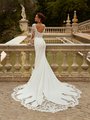 ValStefani BLANCA Open Illusion Back Chantilly Lace over Net with Divina Crepe Skirt and Cutout Lace Train