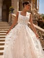 ValStefani NATHALIE Soft Square Neck Unlined Bodice with Embroidered Lace and Sparky Fabric A-Line Wedding Gown