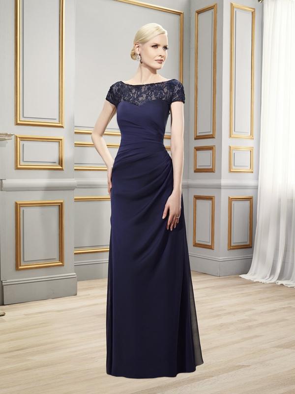 Val Stefani Celebrations MB7511 tiffany chiffon & chantilly lace formal evening gown with short sleeves Val Stefani Celebrations MB7511 tiffany chiffon & chantilly lace formal evening gown with short sleeves