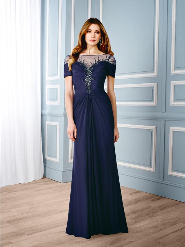 Val Stefani Celebrations MB7541 sophisticated natural waist mother of the bride gown with short sleeves Val Stefani Celebrations MB7541 sophisticated natural waist mother of the bride gown with short sleeves