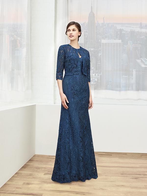 Val Stefani Celebrations MB7607 modest corded lace trumpet mother of the bride gown with jacket Val Stefani Celebrations MB7607 modest corded lace trumpet mother of the bride gown with jacket