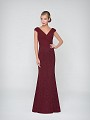 Val Stefani Celebrations MB7624 elegant V-neck trumpet evening gown with ruched bodice and cap sleeves Val Stefani Celebrations MB7624 elegant V-neck trumpet evening gown with ruched bodice and cap sleeves