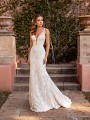 Delicate Lace Mermaid Bridal Gown with Deep Sweetheart Neckline and Illusion Double Straps Simply Val Stefani Reverie S2170 Delicate Lace Mermaid Bridal Gown with Deep Sweetheart Neckline and Illusion Double Straps Simply Val Stefani Reverie S2170