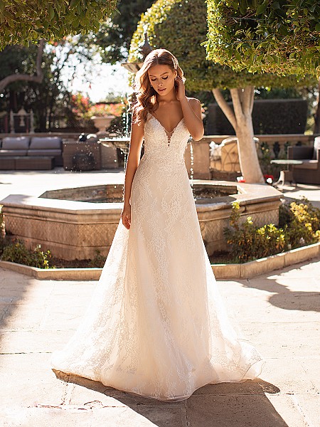 Lace Romantic A-line Wedding Dress with Sweetheart Neckline and Sparkle Sequins Simply Val Stefani Roya  S2169