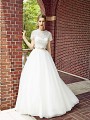 Simply Val Stefani style S2012 bohemian bridal crop top with Alencon lace short sleeves Simply Val Stefani style S2012 bohemian bridal crop top with Alencon lace short sleeves