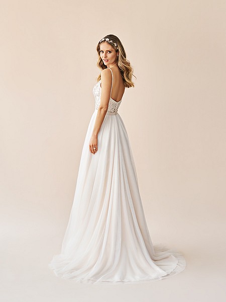 Simply Val Stefani S2063 soft tulle A-line skirt with chapel train and center back closure Simply Val Stefani S2063 soft tulle A-line skirt with chapel train and center back closure