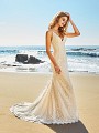 Simply Val Stefani S2082 bohemian casual lace wedding dress with small train