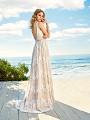 Simply Val Stefani S2085 simple all lace A-line wedding dress with rustic lace V-back and small train Simply Val Stefani S2085 simple all lace A-line wedding dress with rustic lace V-back and small train