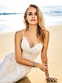 Simply Val Stefani S2088 low plunging sweetheart neckline with rustic eyelash lace and spaghetti straps Simply Val Stefani S2088 low plunging sweetheart neckline with rustic eyelash lace and spaghetti straps