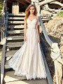 Simply Val Stefani S2090 strapless sweetheart lace A-line wedding gown with couture band at natural waist Simply Val Stefani S2090 strapless sweetheart lace A-line wedding gown with couture band at natural waist