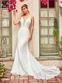 Style CLOVER all lace figure flattering mermaid bridal gown with beaded straps and sash at waist Style CLOVER all lace figure flattering mermaid bridal gown with beaded straps and sash at waist