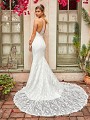 Style CLOVER enchanting ivory lace mermaid wedding gown with unique racerback and chapel train Style CLOVER enchanting ivory lace mermaid wedding gown with unique racerback and chapel train