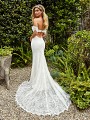 Style IVY elegant lace and tulle trumpet wedding dress with cutout at back waist and chapel train Style IVY elegant lace and tulle trumpet wedding dress with cutout at back waist and chapel train