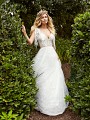 Style EVEREST sheer bodice deep v-neck full A-line wedding dress in ivory with tulle and lace fabric Style EVEREST sheer bodice deep v-neck full A-line wedding dress in ivory with tulle and lace fabric