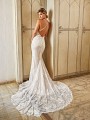 Style JUNIPER subtle sparkling lace mermaid wedding gown with crisscross open back and chapel train Style JUNIPER subtle sparkling lace mermaid wedding gown with crisscross open back and chapel train