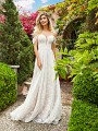 Style RIVER romantic floral lace A-line wedding gown with sweetheart neckline with illusion inset Style RIVER romantic floral lace A-line wedding gown with sweetheart neckline with illusion inset