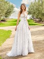 Style CAYLEY embroidered lace fabric A-line wedding dress with side pockets at skirt Style CAYLEY embroidered lace fabric A-line wedding dress with side pockets at skirt